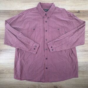Royal Robbins Shirt Mens Extra Large Red Plaid Relaxed Fit Outdoor